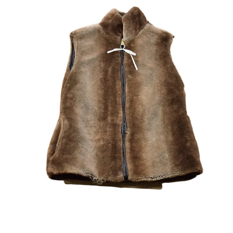 Vintage 1990s Hawke & Co Outfitter Faux Fur Full Zip Vest from propervintagecanada