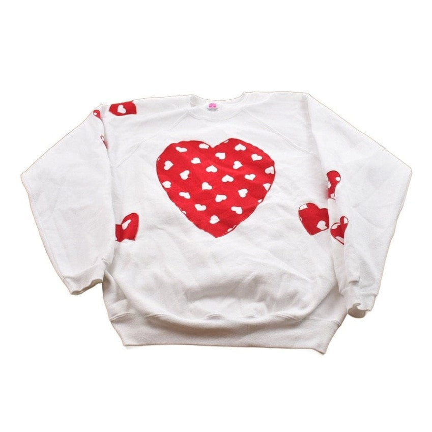 Vintage 1990s Heart theme Crewneck Sweater Women's L from propervintagecanada