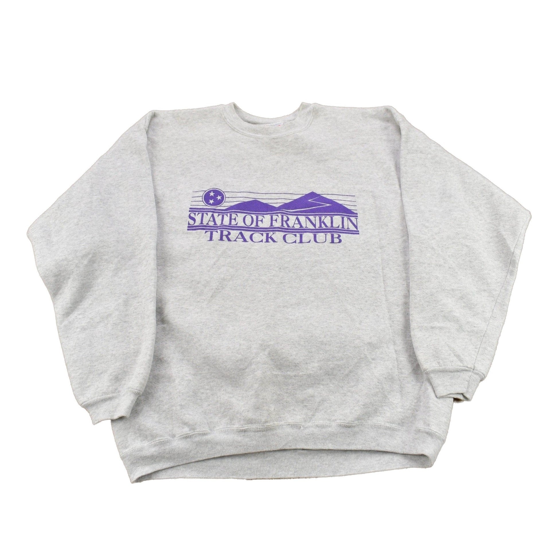 Vintage 1990s Heavyweight State of Franklin Track Club / University Collegiate Crewneck / NCAA Sweatshirt Sportswear Americana Made in USA from propervintagecanada