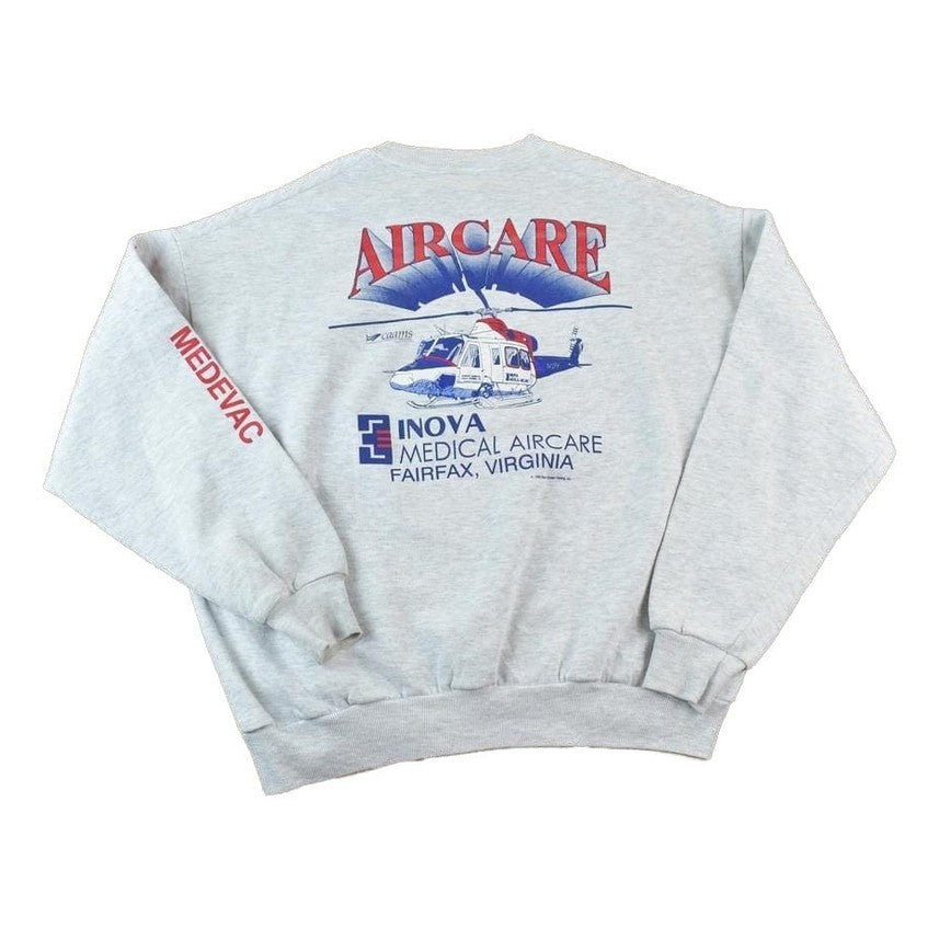 Vintage 1990s Helicopter Air Care Crewneck Sweatshirt Made In USA Men's XL from propervintagecanada