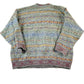 Vintage 1990s Henry Cotton Knit Abstract Pattern Crewneck Sweater Men's XL from propervintagecanada