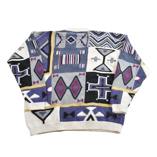 Vintage 1990s Henry Grethel 100% Cotton Knit Crewneck Sweater Men's Large from propervintagecanada