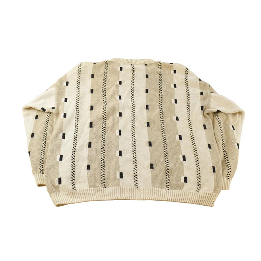Vintage 1990s Henry Grethel Studio Abstract Knit Crewneck Sweater Mens XL from propervintagecanada