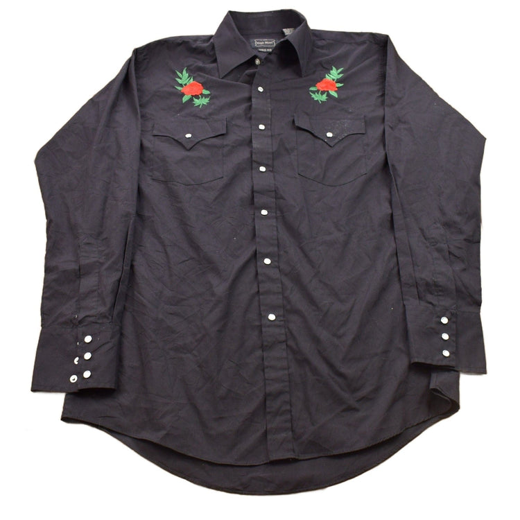 Vintage 1990s High Noon Double Breast Flower Western Style Button Up Shirt Women's S from propervintagecanada