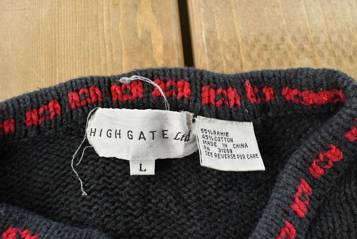 Vintage 1990s Highgate LTD Christmas Knitted Embroidered Crewneck Sweater Men's M from propervintagecanada