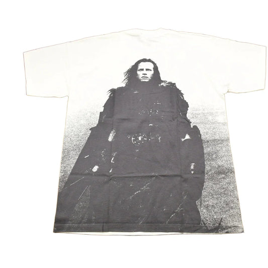 Vintage 1990s Highlander All Over Print Movie Promo T-shirt Men's XL from propervintagecanada