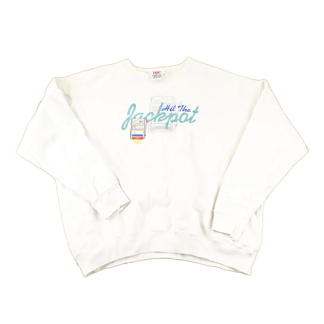 Vintage 1990s Hit The Jackpot Gamblers Crewneck Sweatshirt Mens XL from propervintagecanada