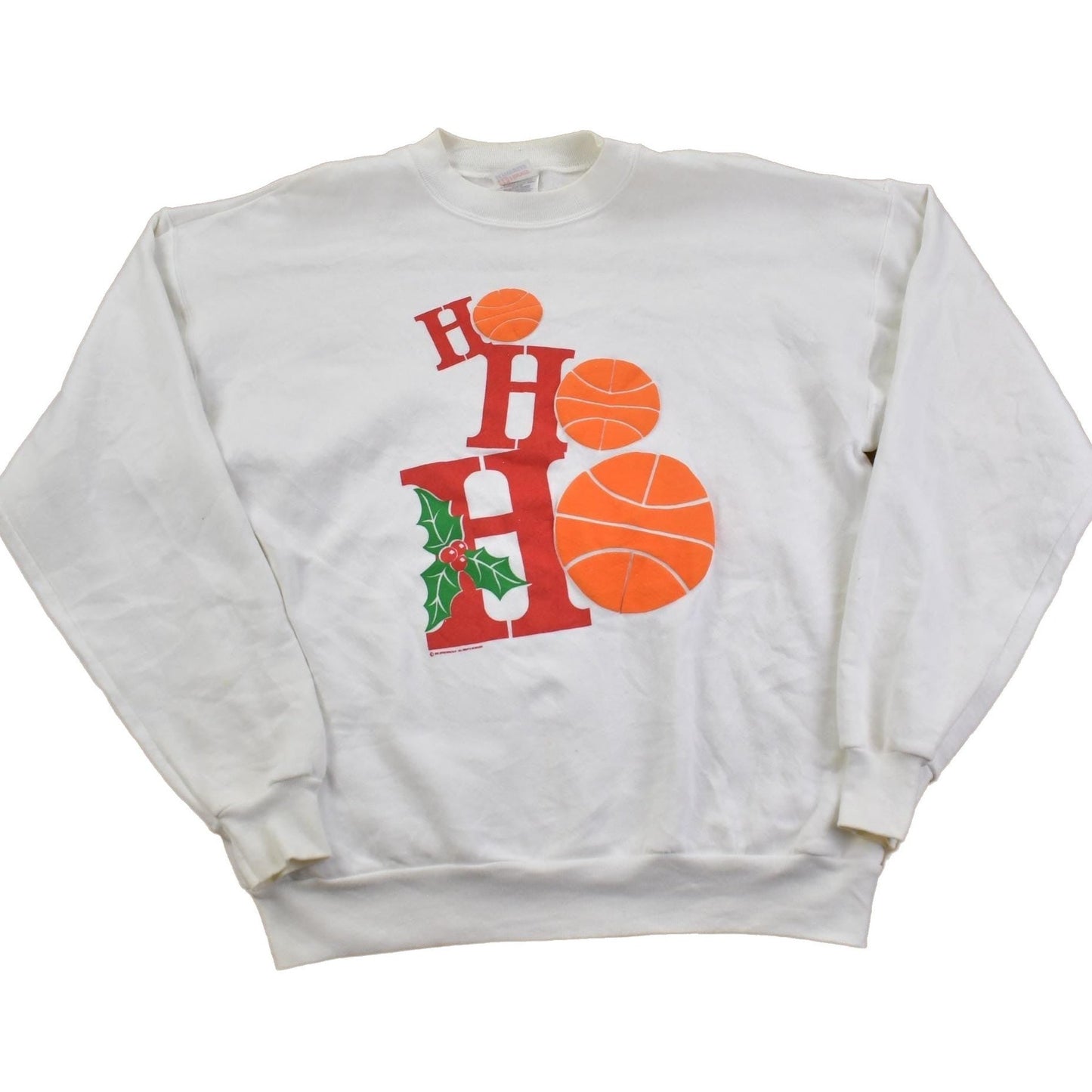 Vintage 1990s " Ho Ho Ho" Basketball Textured Crewneck Sweatshirt Men's XL from propervintagecanada