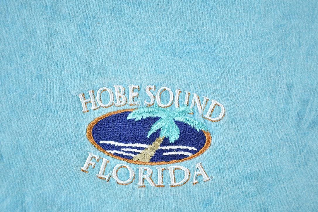 Vintage 1990s Hobe Sound Florida Souvenir Single Stitch Graphic Print T-Shirt Men's Large from propervintagecanada