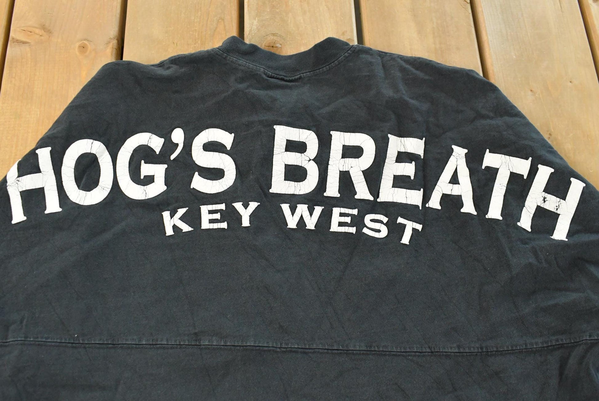 Vintage 1990s Hogs Breath Saloon Key West Florida Souvenir Long Sleeve T-Shirt Men's L / Streetwear / Vacation Tee / Travel T Shirt from propervintagecanada