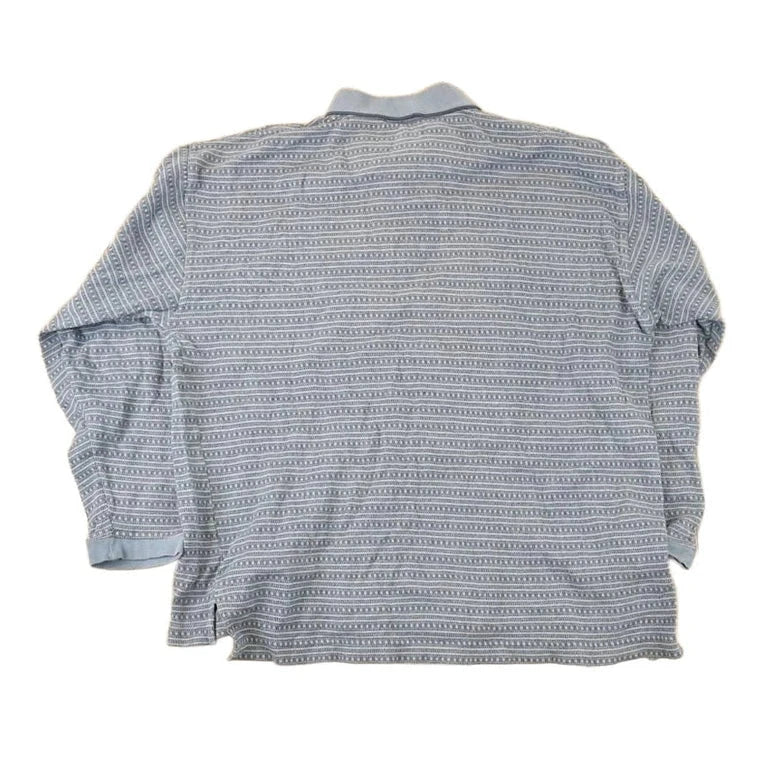 Vintage 1990s Hole In One Striped Quarter Button Shirt Men's L from propervintagecanada