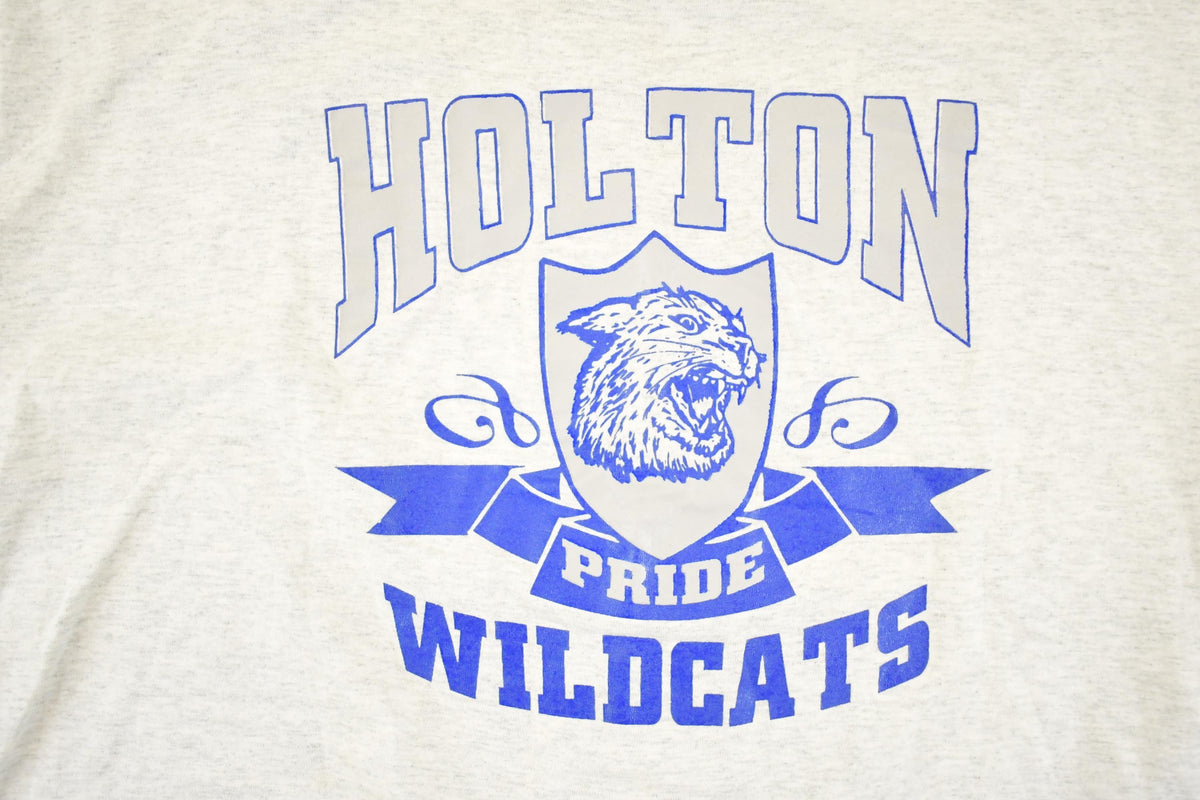 Vintage 1990s Holton Wildcats Collegiate T-Shirt Men's XL from propervintagecanada