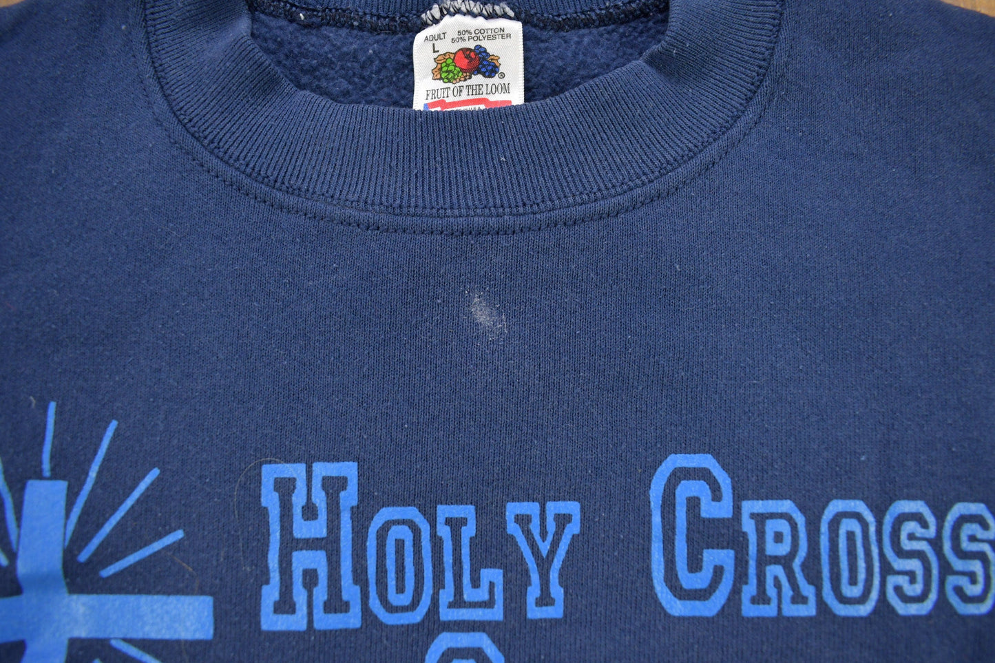 Vintage 1990s Holy Cross High School Collegiate Heavyweight Crewneck Men's Medium from propervintagecanada