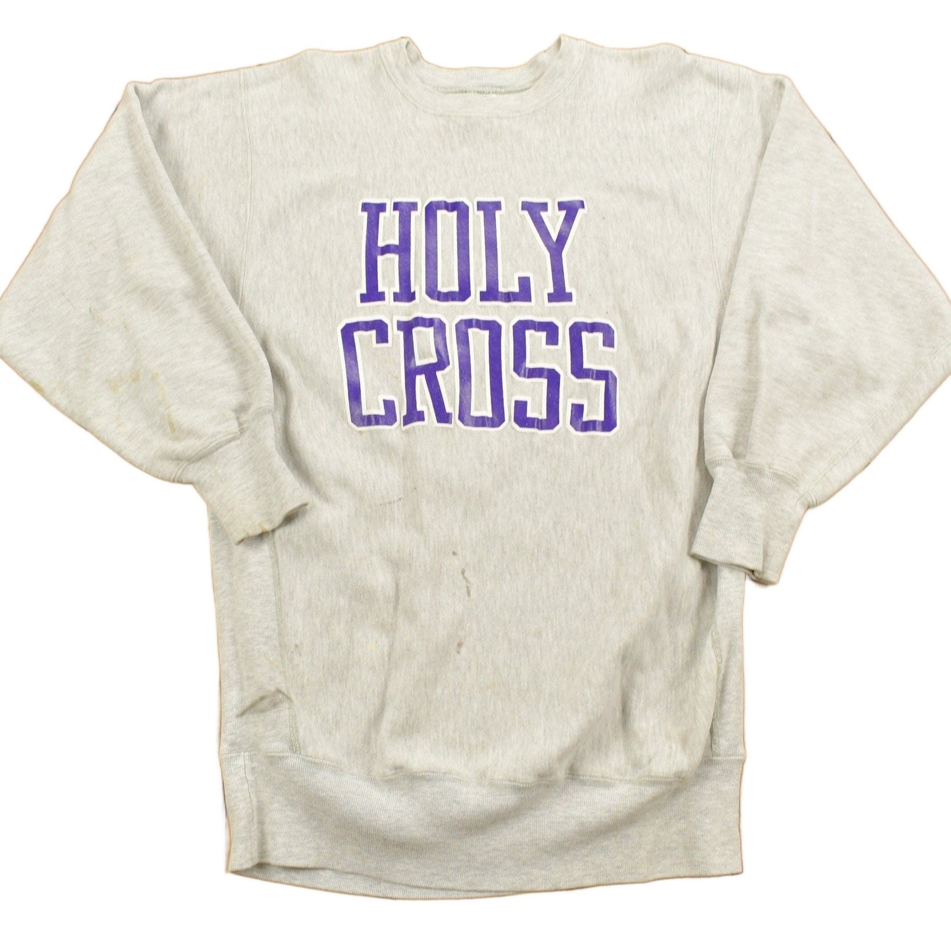 Vintage 1990s Holy Cross Reverse Champion Weave Crewneck Men's L from propervintagecanada
