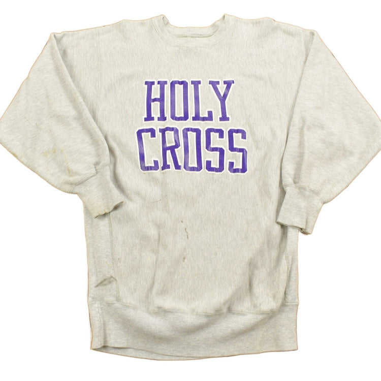 Vintage 1990s Holy Cross Reverse Champion Weave Crewneck Men's L from propervintagecanada