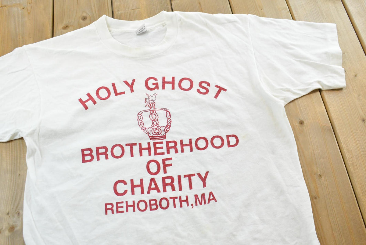 Vintage 1990s Holy Ghost Brotherhood of Charity Massachusetts T-Shirt Mens L from propervintagecanada