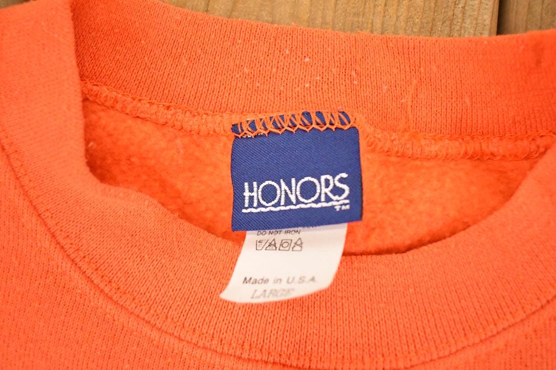 Vintage 1990s Honors Blank Orange Souvenir Crewneck Sweatshirt Men's XL from propervintagecanada