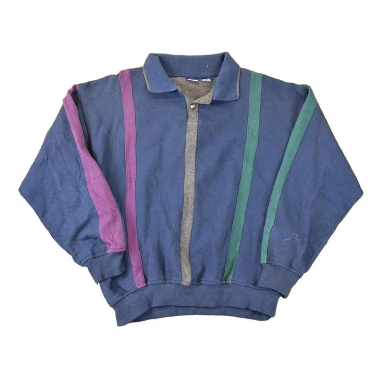 Vintage 1990s Honors Colorblock Collared Sweatshirt Men's L from propervintagecanada
