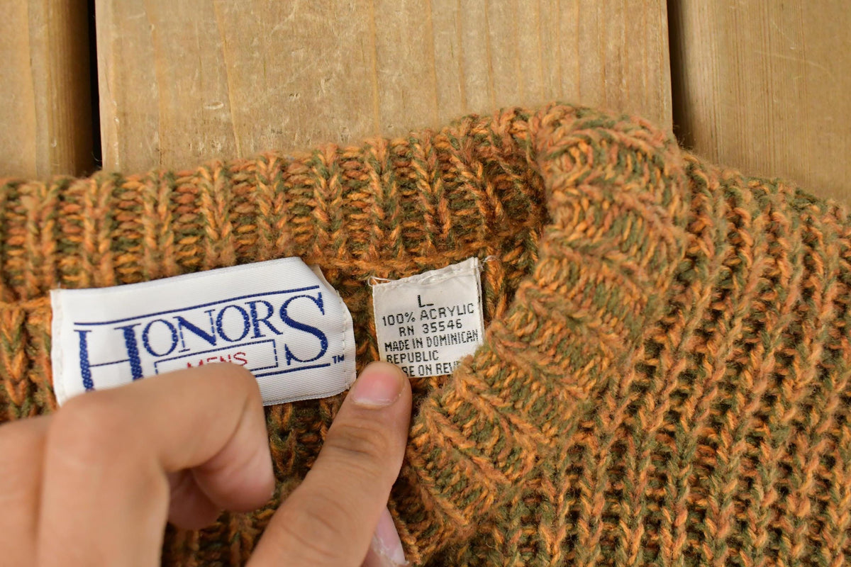 Vintage 1990s Honors Knit Crewneck Sweater Mens Large from propervintagecanada