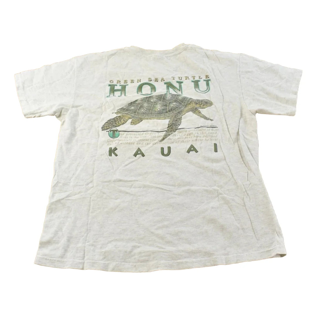 Vintage 1990s Honu Kauai Hawaii Sea Turtle Graphic T-Shirt Mens L from propervintagecanada