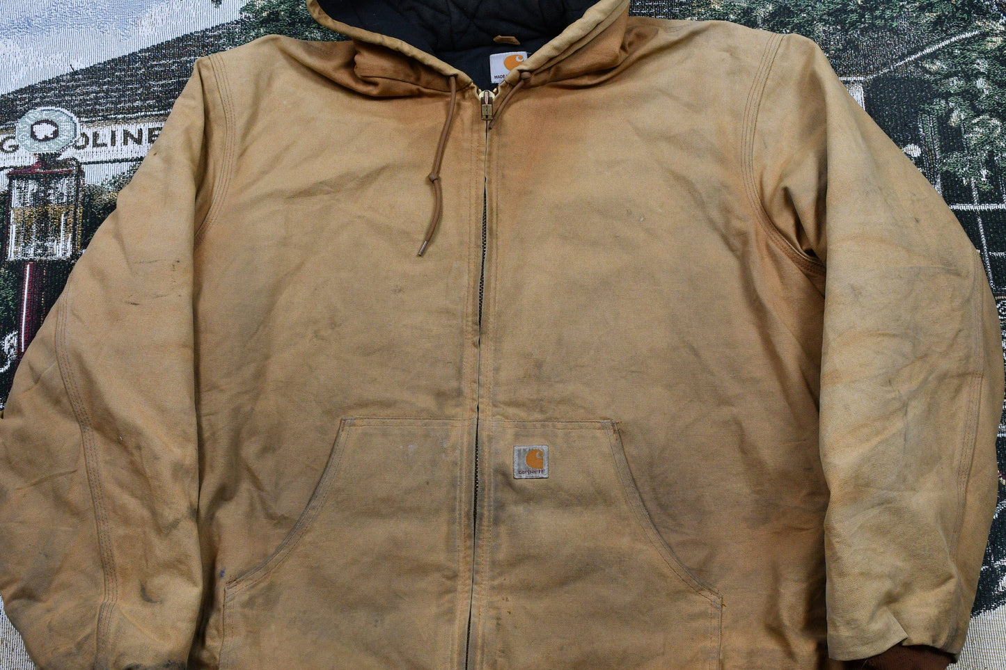 Vintage 1990s Hooded Carhartt Workwear Jacket Men's 2XL