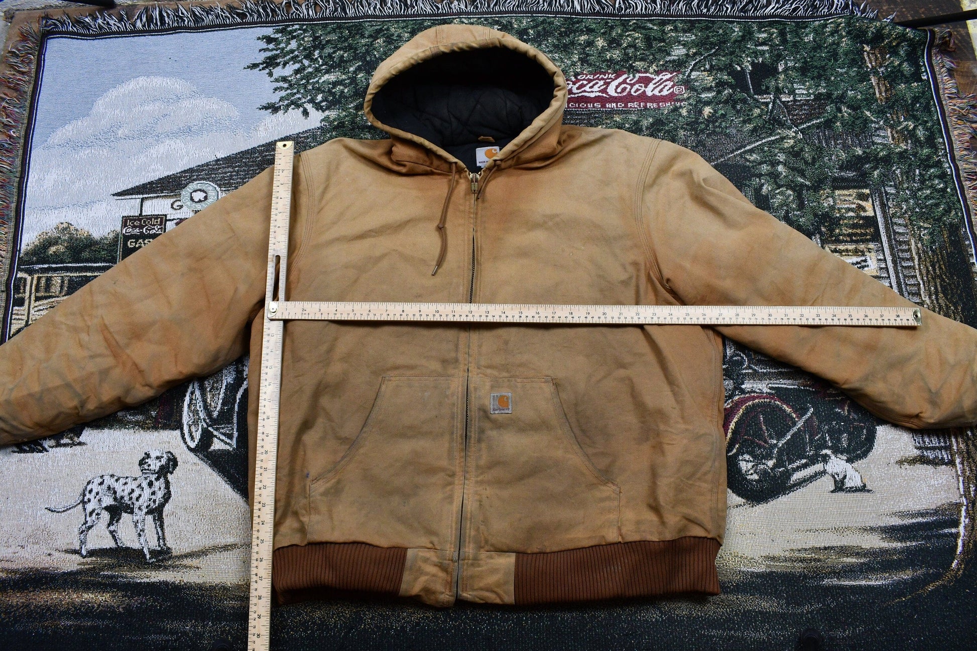 Vintage 1990s Hooded Carhartt Workwear Jacket Men's 2XL