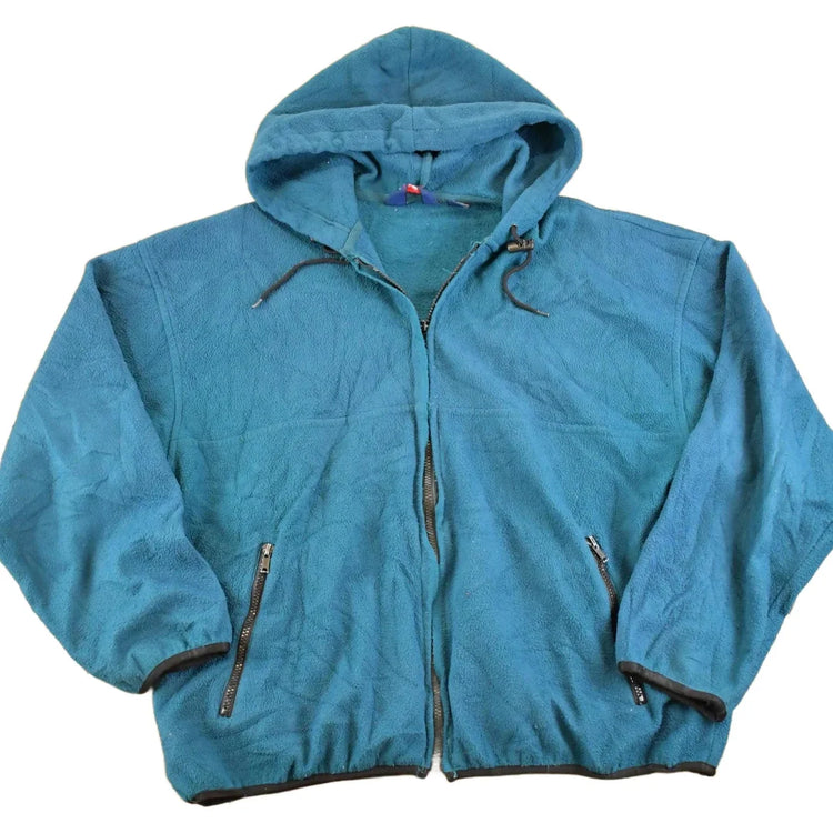 Vintage 1990s Hooded Fleece Full Zip Sweater Men's XL from propervintagecanada