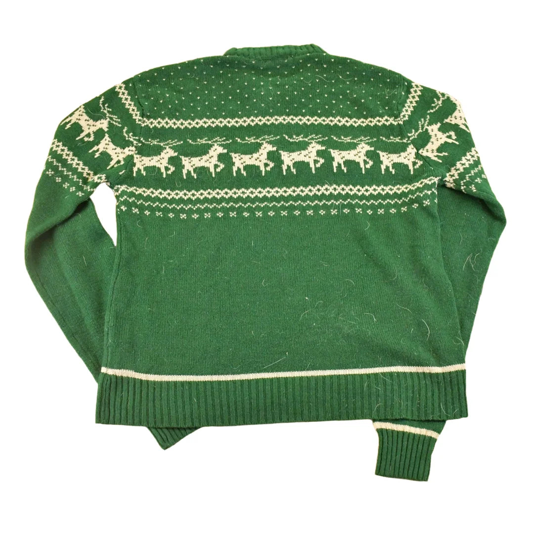 Vintage 1990s Horizon Reindeer Christmas Knit Crewneck Sweater Men's L from propervintagecanada
