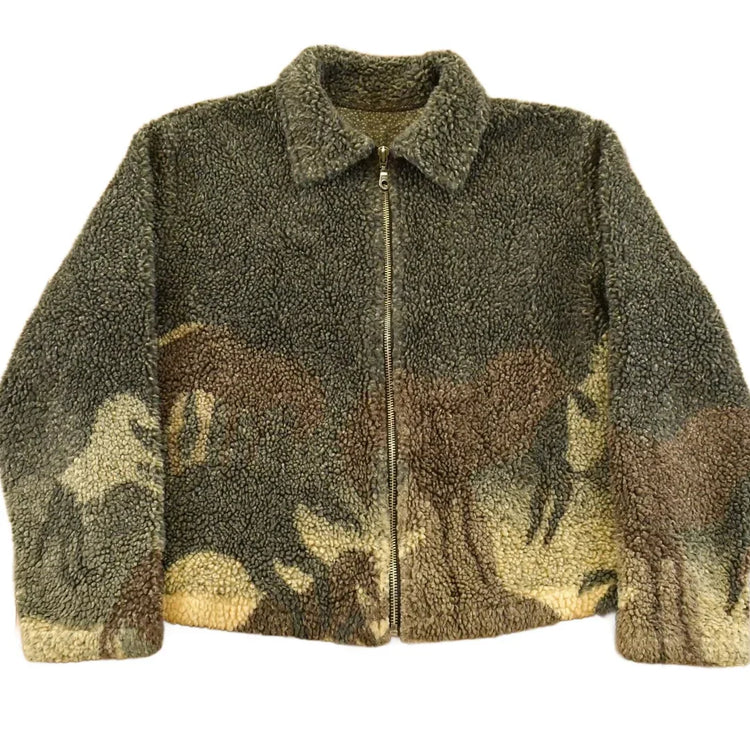 Vintage 1990s Horse Graphic All Over Print Full Zip Fleece Sweater Women's S from propervintagecanada