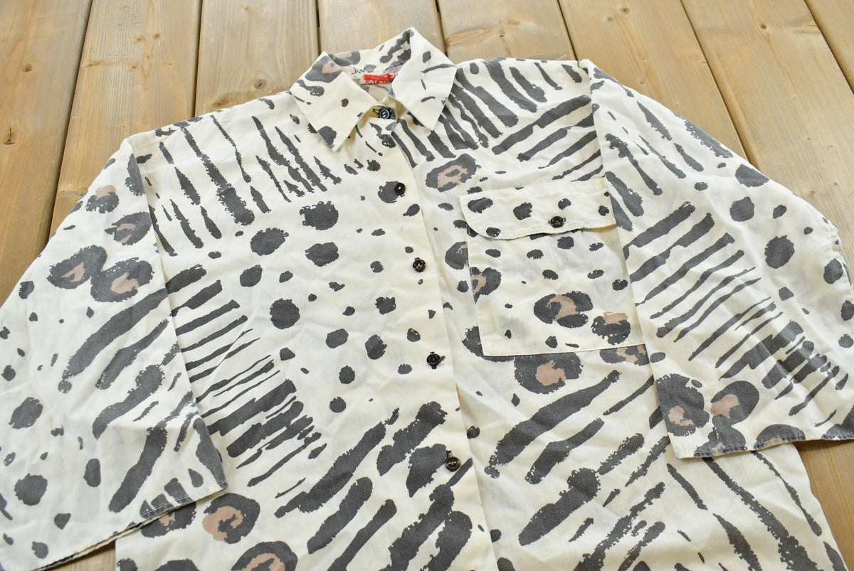 Vintage 1990s Hot Stuff Animal Print Button Up Shirt Womens 2XL from propervintagecanada