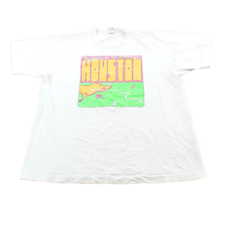 Vintage 1990s Houston Texas Map Souvenir T-Shirt Mens XL from propervintagecanada