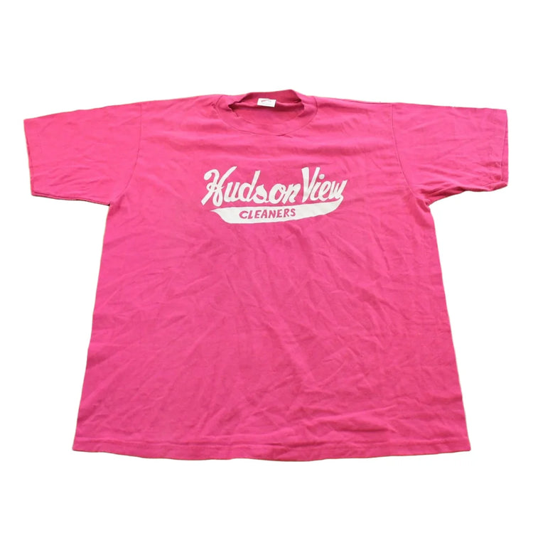 Vintage 1990s Hudson View Cleaners Graphic T Shirt Mens L from propervintagecanada