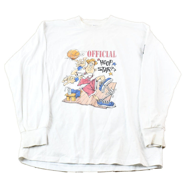 Vintage 1990s Humeur Design Official Hoop Star Basketball Long Sleeve Graphic T-Shirt Men's Large from propervintagecanada
