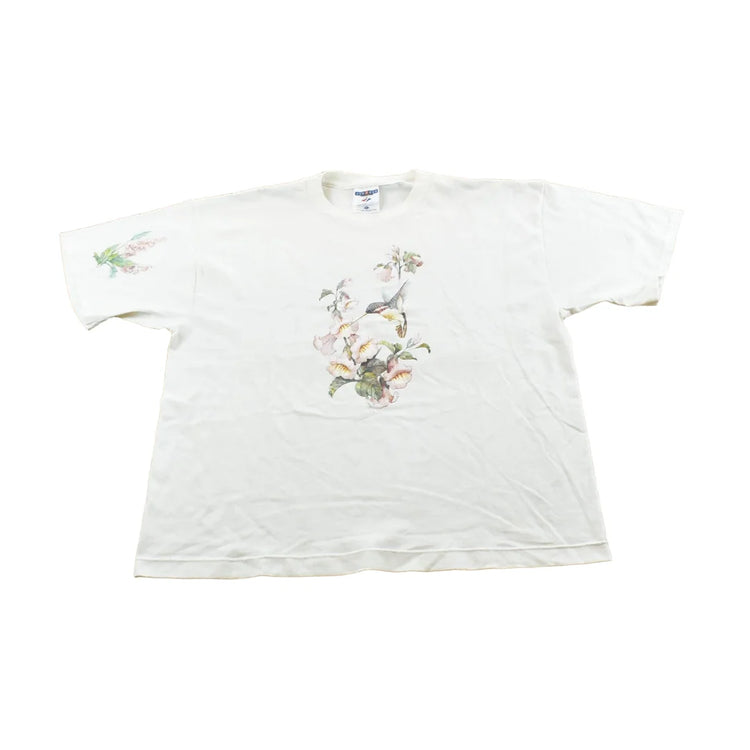 Vintage 1990s Hummingbird Flowers Nature Animal T-Shirt Men's M from propervintagecanada