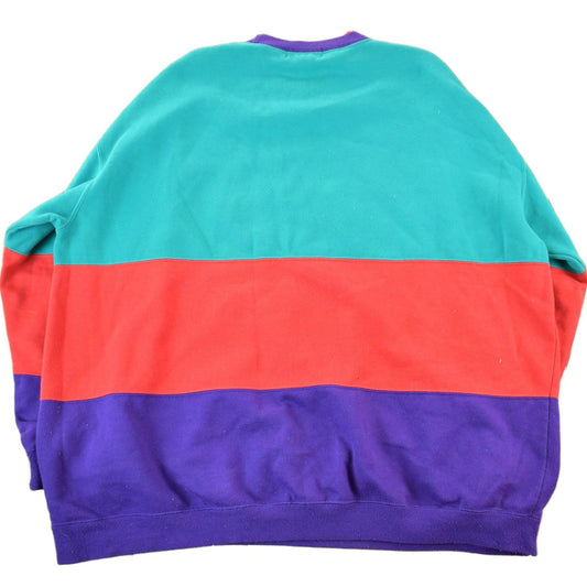 Vintage 1990s Hunt Club Color Block Crewneck Sweatshirt Women's 3X from propervintagecanada