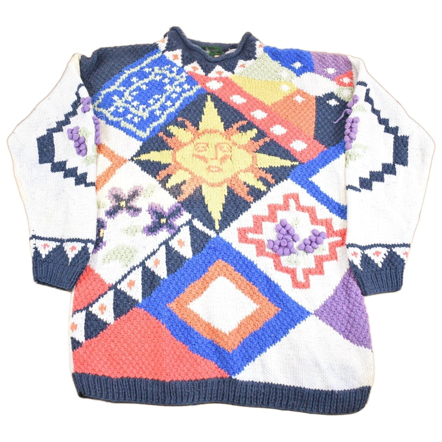 Vintage 1990s Hunt Club Southwestern Sun Theme Knit Sweater Men's Medium from propervintagecanada