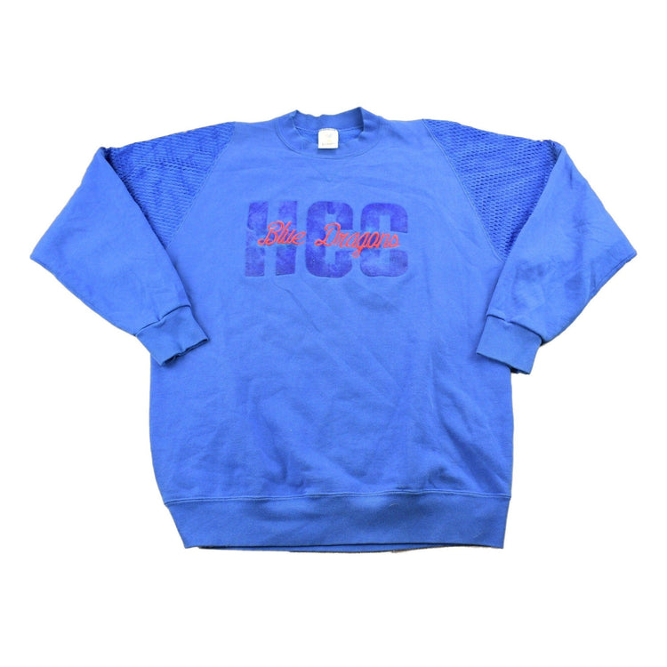 Vintage 1990s Hutchinson Blue Dragons Collegiate Crewneck Men's XL from propervintagecanada