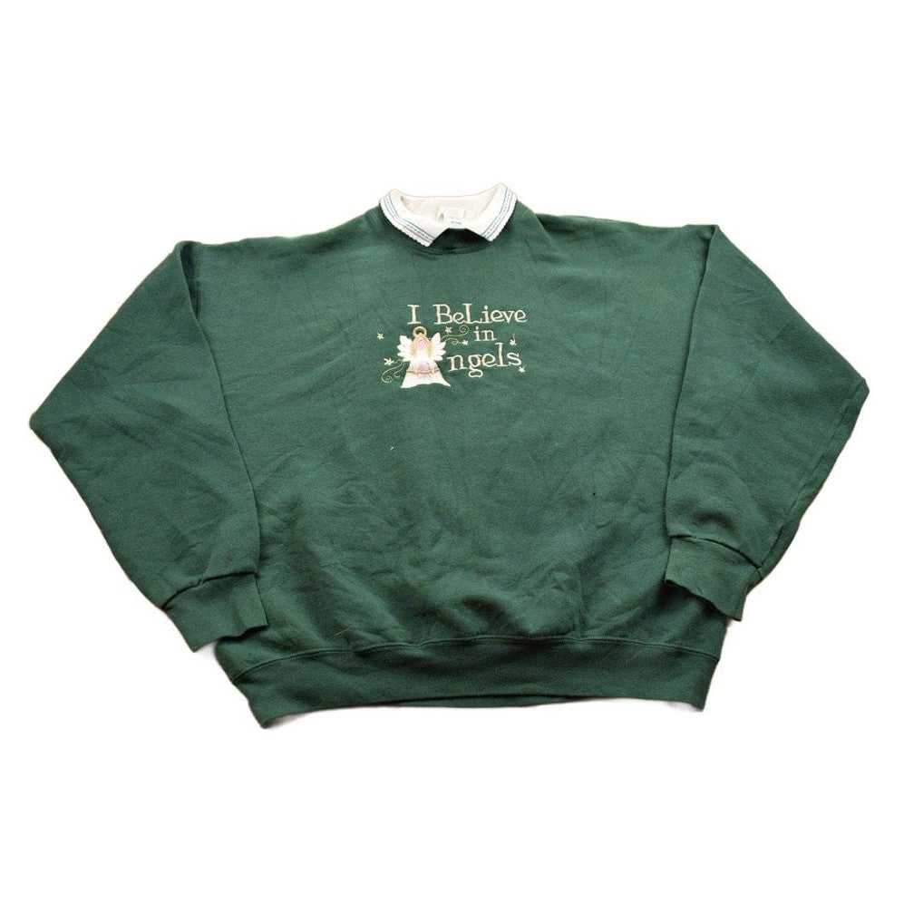 Vintage 1990s I Believe In Angels Crewneck Sweater Men's XL from propervintagecanada