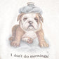 Vintage 1990s I Don't Do Mornings Bulldog Graphic Print Crewneck Sweatshirt Men's XL from propervintagecanada