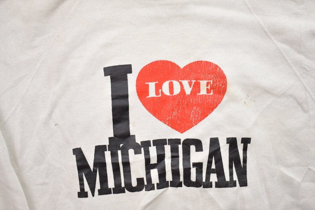 Vintage 1990s I Love Michigan Crewneck Sweatshirt Men's Small from propervintagecanada
