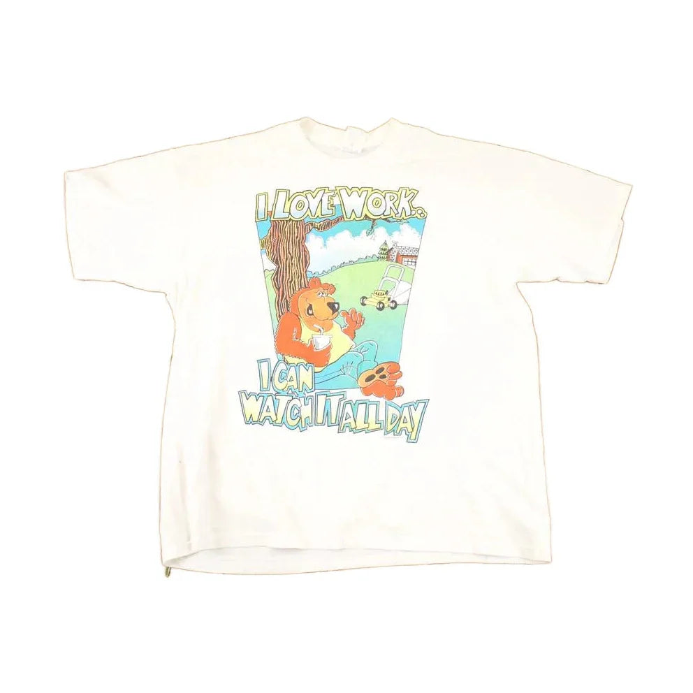 Vintage 1990s I Love Work Comedy Bear Souvenir Travel T-Shirt Men's M from propervintagecanada