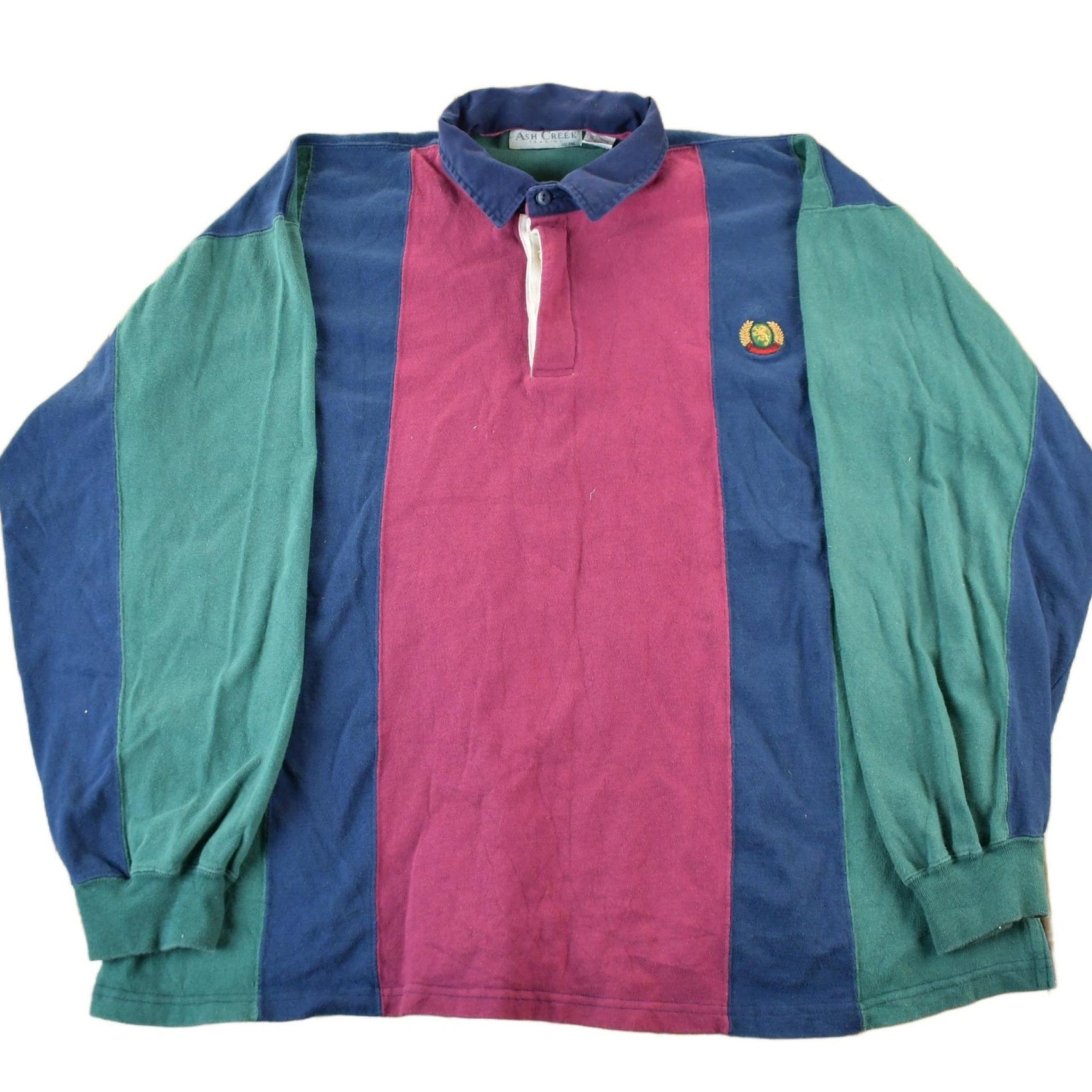 Vintage 1990s Iban Striped Rugby Button Up Shirt Men's 2XL from propervintagecanada