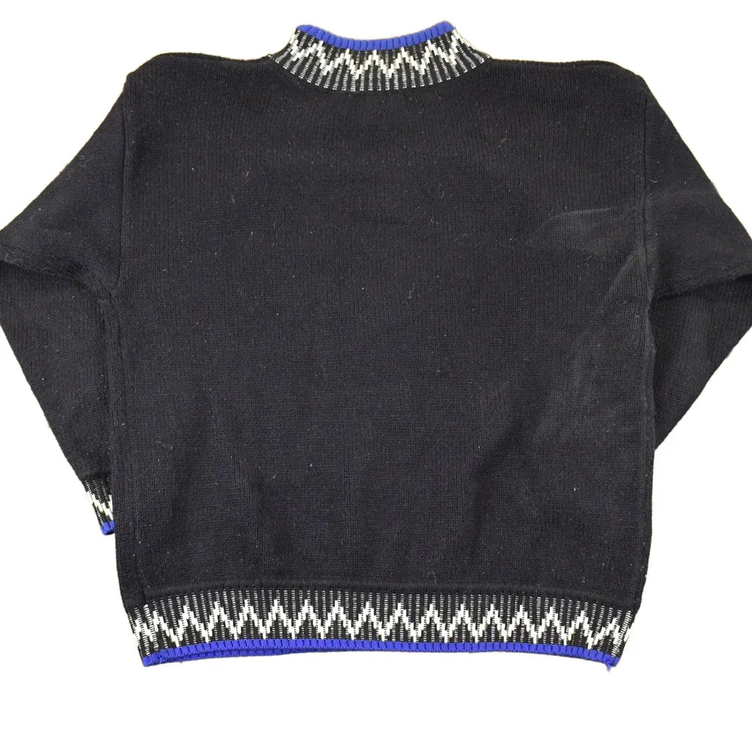 Vintage 1990s Ice Fire High Altitude Embroidered Ski Knit Crewneck Sweater Mens L from propervintagecanada