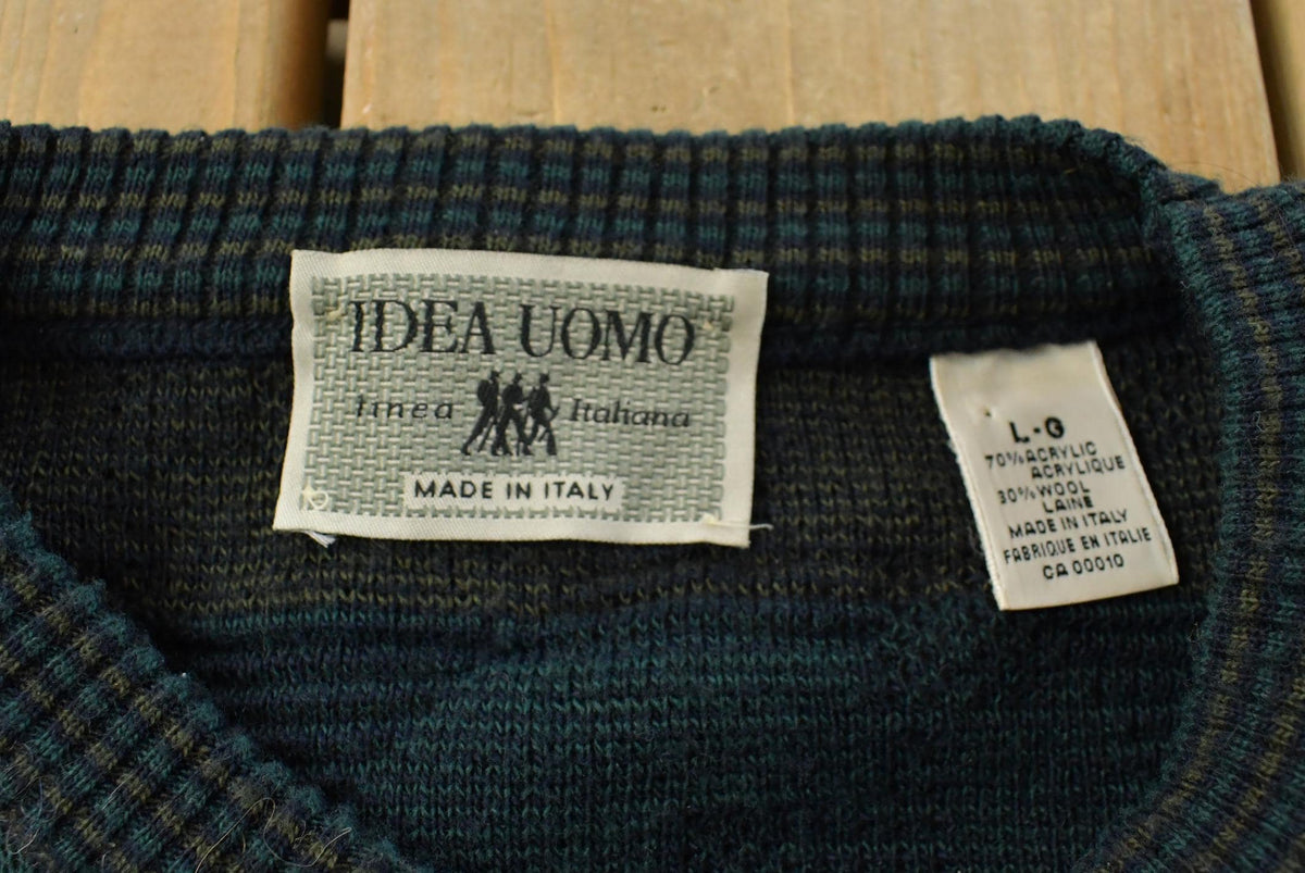 Vintage 1990s Idea Uomo Knit Crewneck Sweater Men's L from propervintagecanada