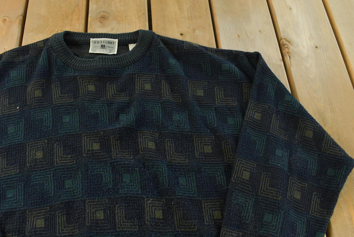 Vintage 1990s Idea Uomo Knit Crewneck Sweater Men's L from propervintagecanada