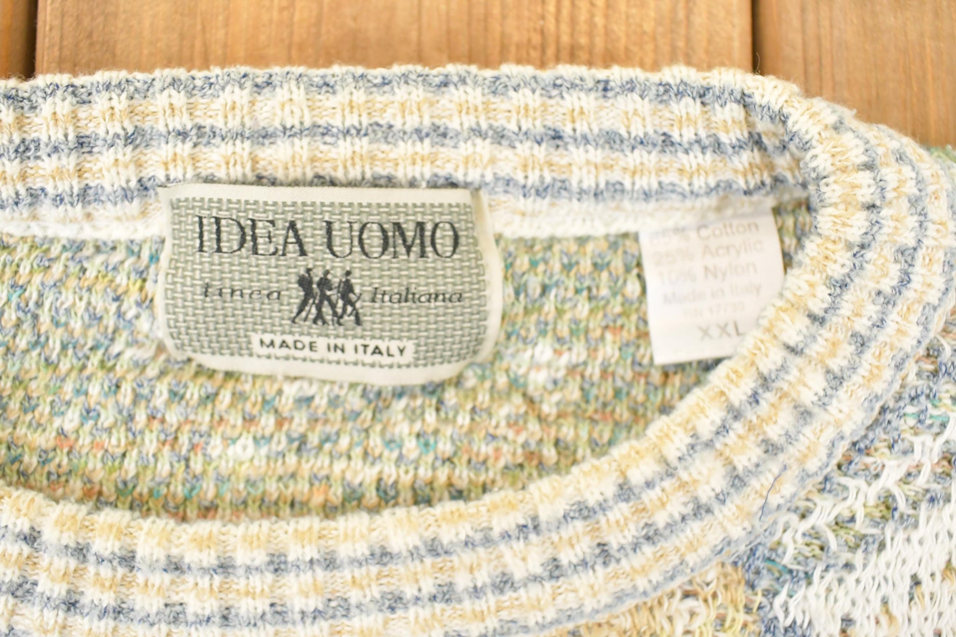 Vintage 1990s Idea Uomo Knit Crewneck Sweater Mens XL from propervintagecanada