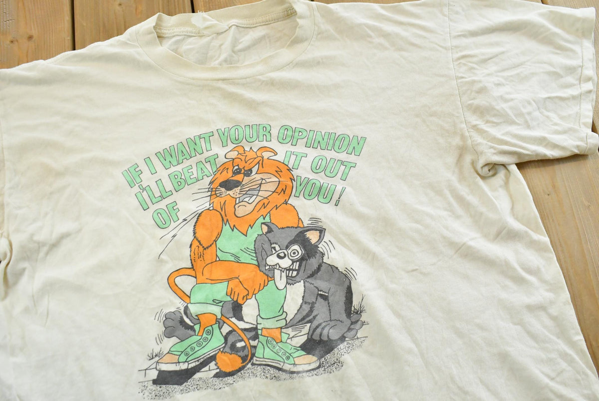 Vintage 1990s If I Want Your Opinion Funny Animals T-Shirt Men's M from propervintagecanada