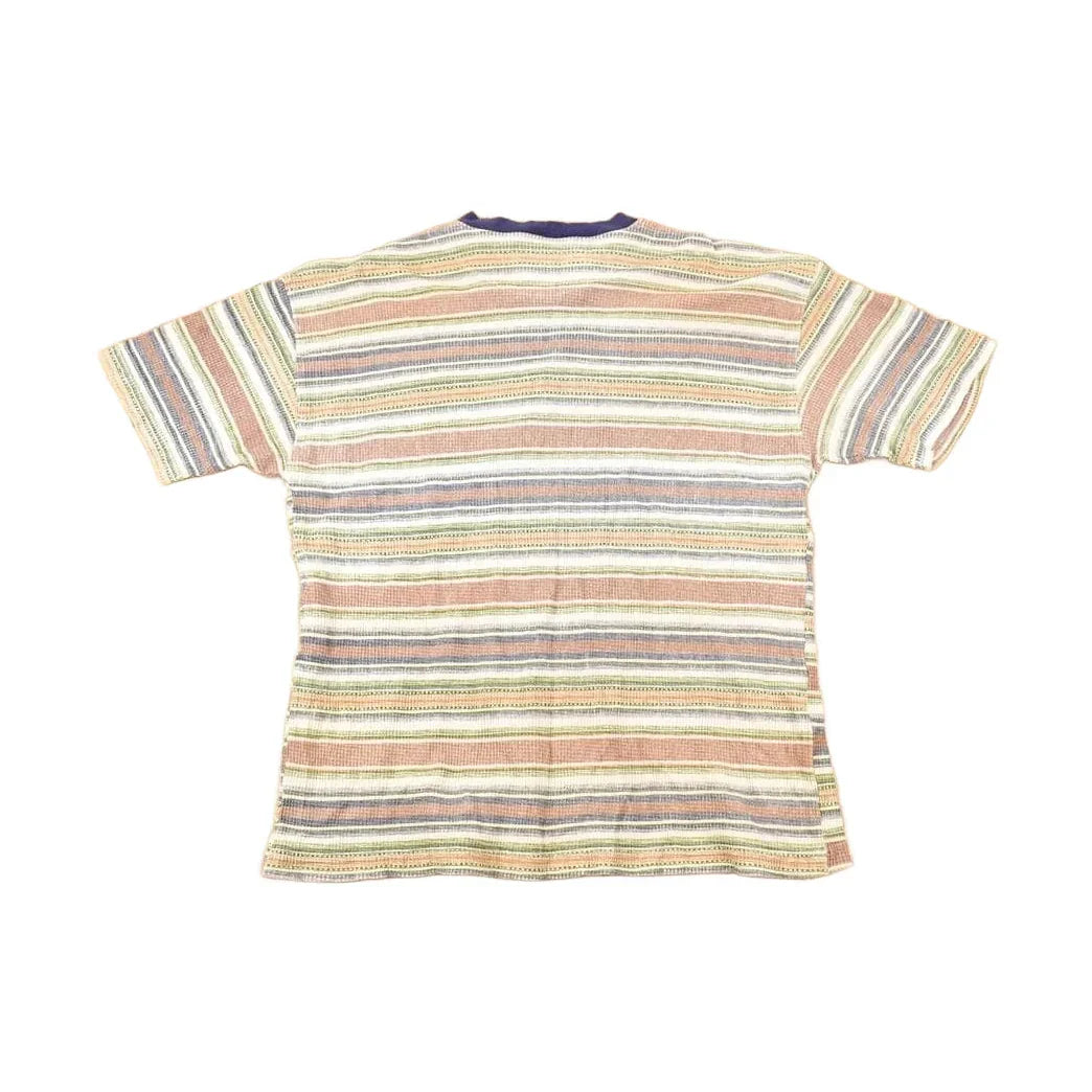 Vintage 1990s Impact Knit Striped Souvenir Travel T-Shirt Men's XL / Destination Shirt / 90s Single Stitch Graphic Tee / Made in USA from propervintagecanada