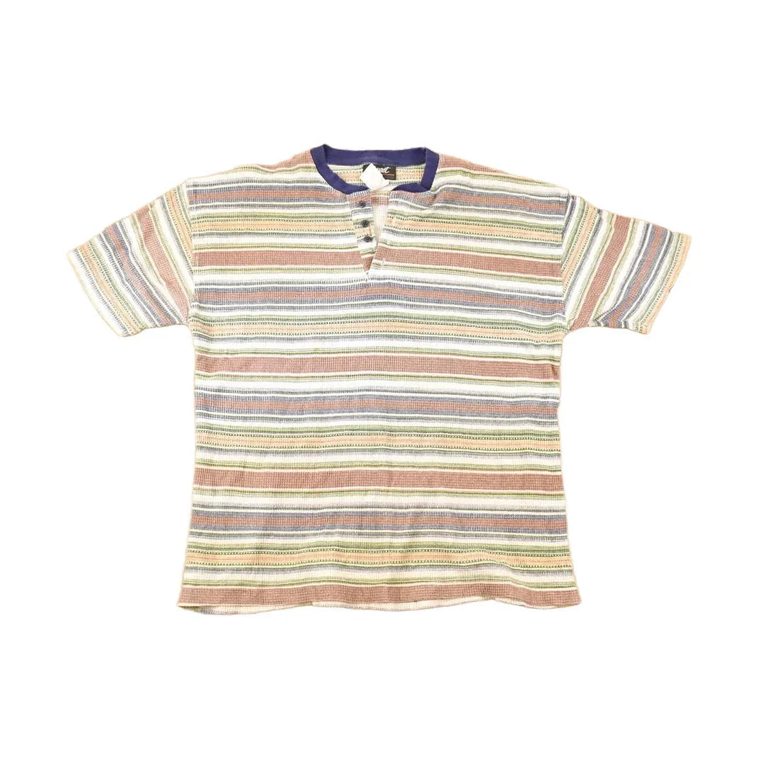 Vintage 1990s Impact Knit Striped Souvenir Travel T-Shirt Men's XL / Destination Shirt / 90s Single Stitch Graphic Tee / Made in USA from propervintagecanada