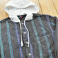 Vintage 1990s Impulse Hooded Striped Flannel Button Up Shirt Mens Men's Large from propervintagecanada